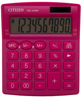 Kalkulator biurowy CITIZEN SDC-810NRPKE, 10-cyfrowy, 127x105mm, różowy