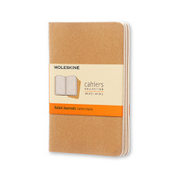 Zestaw 3 zeszytów MOLESKINE Cahier Journals P (9x14cm), w linie, 64 strony, piaskowy