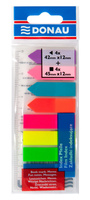 Zakładki indeksujące DONAU, PP, 12x45mm/12x42mm, stand. /strzałka, 4x25/4x25 kart., mix kolorów