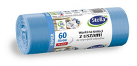 Worki z uszami STELLA, do segregacji odpadów papierowych, 60 l, 14 szt., niebieskie, niebieski