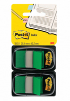 Zakładki indeksujące POST-IT® (680-G2EU), PP, 25,4x43,2mm, 2x50 kart., zielone