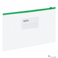 Teczka kopertowa zamek EC007B, zielona, A5 EAGLE 120-1473 suwak