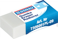 Gumka uniwersalna DONAU, 41x21x11mm, zawieszka, biała