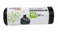 Worki na śmieci STELLA, HDLD, 60 l, 50 szt., czarne