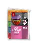 Gąbki do zmywania ANNA ZARADNA, owalne kolorowe, 5szt., mix